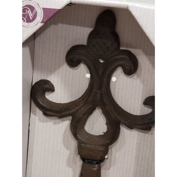 Antique Style Rustic Fleur De Lis Coat Hook, hat hook, towel hook - Picture 7 of 8